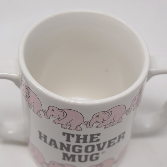 Vintage Hangover Mug Double Handle Pink Elephants Korea 1983 Chadwick Miller Gag - Picture 12 of 14